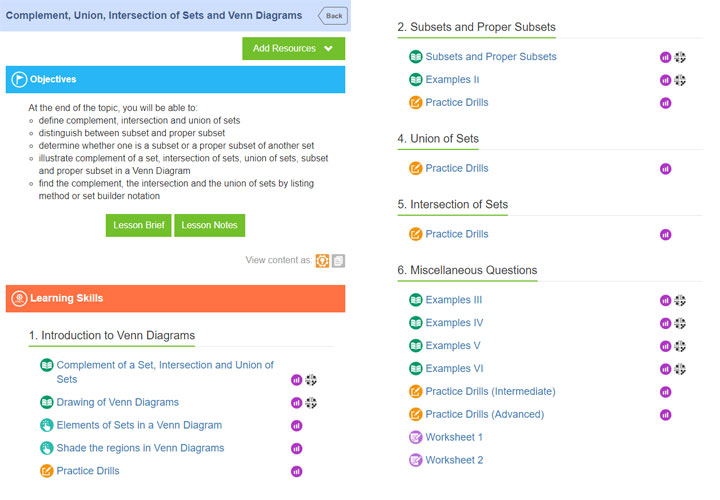 Math One-stop Learning Content