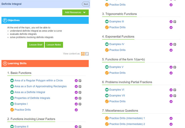 Math One-stop Learning Content